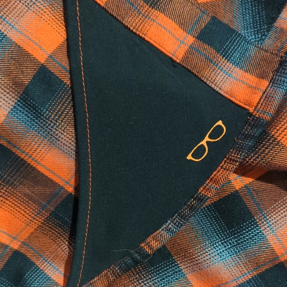 DIXXON Men's Orange and Black Plaid Shirt - Picture 4 of 4